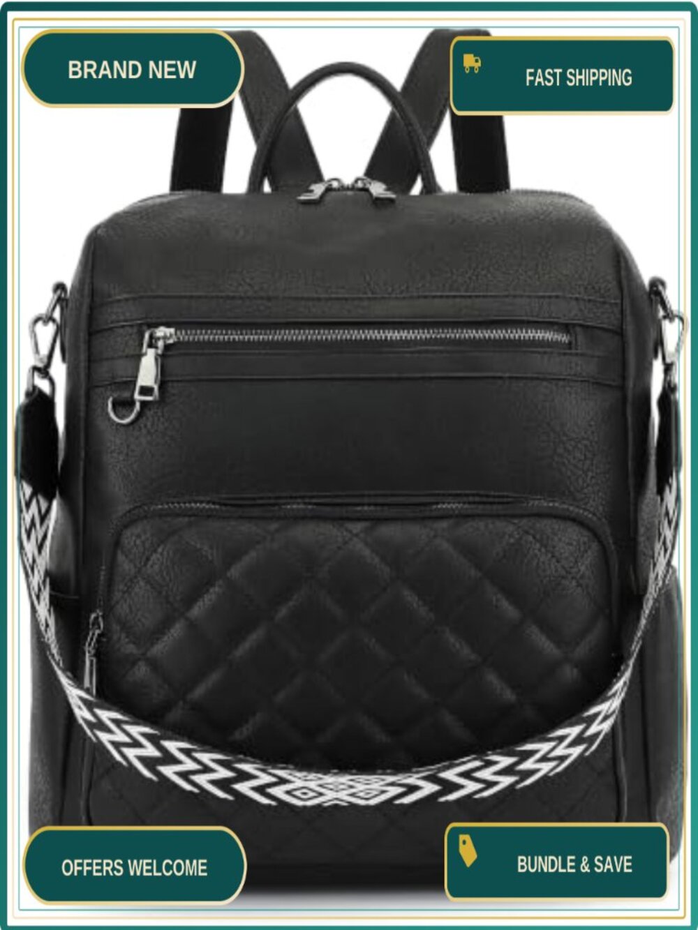 PU Leather Backpack Purse Large Fits 13-inch Laptop Anti-Theft Travel